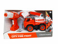 RC DIY brandweerauto speelgoed bouw set 24 stuks - 4in1 - afstandsbediening en schroefboormachine - City Fire Fight brandweerwagen