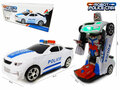 Robot Police Car 2 in 1 robot en auto transformer voertuig politie auto - led licht en geluid 22CM 