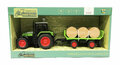 Speelgoed tractor met trailer voor hooi- maakt 3 soorten geluiden en lichtjes - 39CM tractor