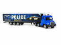Vrachtwagen met oplegger van politie - Die cast model voertuigen - 1:87 