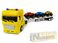 Super truck vrachtwagen - autotransporter met 3 mini auto's -maakt geluid en lichtjes op - 55CM